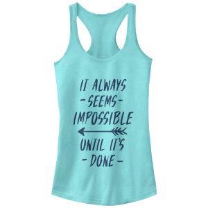 Junior_s CHIN UP Seems Impossible Until It_s Done Racerback Tank Top