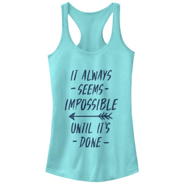 Junior_s CHIN UP Seems Impossible Until It_s Done Racerback Tank Top