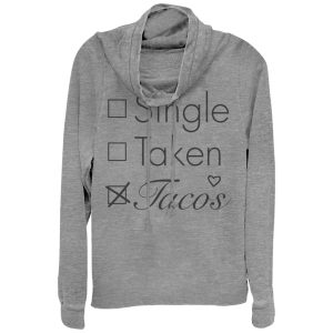 Junior_s CHIN UP Single Taken Tacos Cowl Neck Sweatshirt