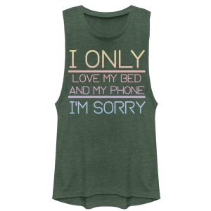 Junior_s CHIN UP Sorry I Love My Bed and Phone Festival Muscle Tee