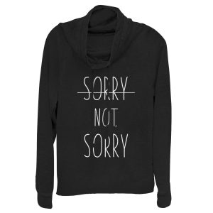 Junior_s CHIN UP Sorry Not Sorry Line Cowl Neck Sweatshirt