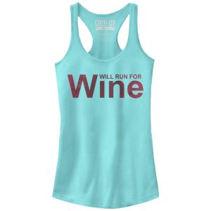 Junior_s CHIN UP Splatter Will Run for Wine Racerback Tank Top