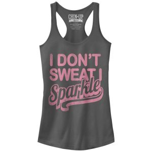 Junior_s CHIN UP Sweat or Sparkle Racerback Tank Top