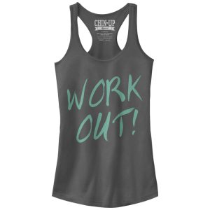 Junior_s CHIN UP Time to Work Out Racerback Tank Top