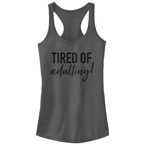 Junior_s CHIN UP Tired of Adulting Racerback Tank Top