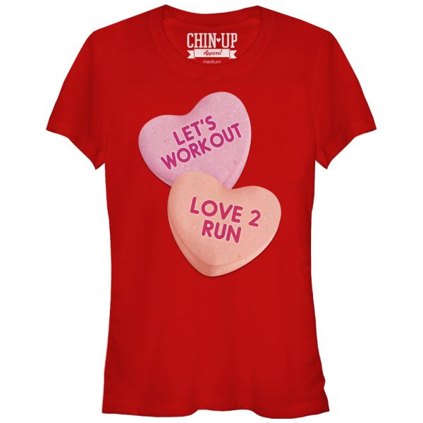 Junior_s CHIN UP Valentine Heart Candy Workout T-Shirt