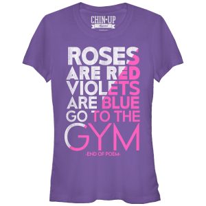 Junior_s CHIN UP Valentine Roses Are Gym Poem T-Shirt