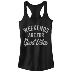 Junior_s CHIN UP Weekends are for Good Vibes Racerback Tank Top