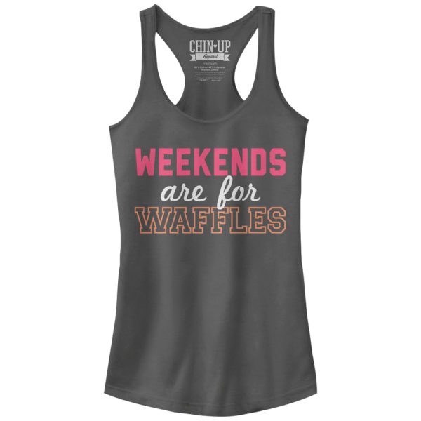 Junior_s CHIN UP Weekends are for Waffles Racerback Tank Top