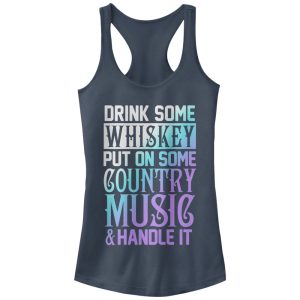 Junior_s CHIN UP Whiskey Country Music Handle It Racerback Tank Top