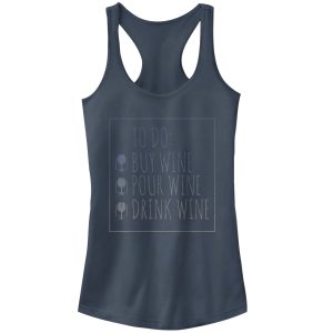 Junior_s CHIN UP Wine To Do List Racerback Tank Top