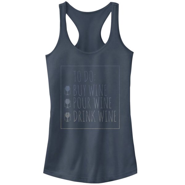 Junior_s CHIN UP Wine To Do List Racerback Tank Top