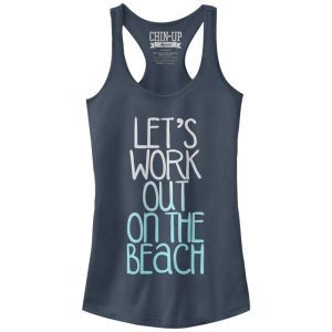 Junior_s CHIN UP Work Out on the Beach Racerback Tank Top