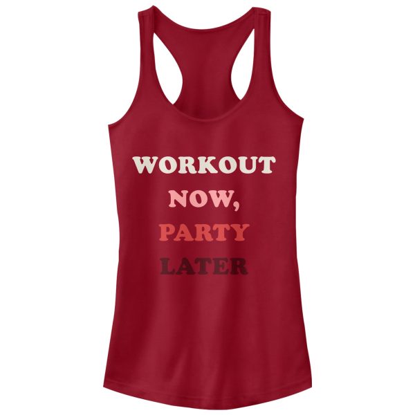 Junior_s CHIN UP Workout Now, Party Later Racerback Tank Top