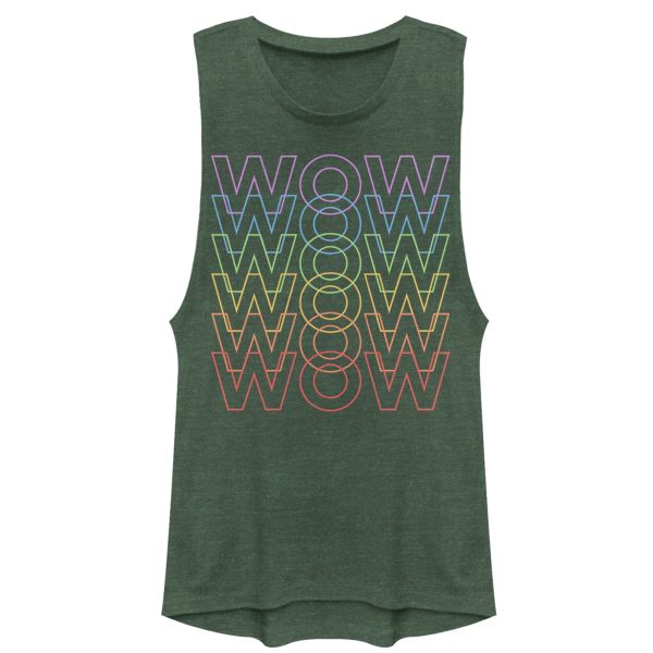 Junior_s CHIN UP Wow Rainbow Text Festival Muscle Tee