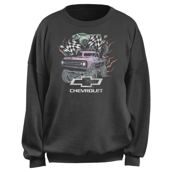 Junior_s General Motors Distressed Pastel Chevrolet Trucks Sweatshirt