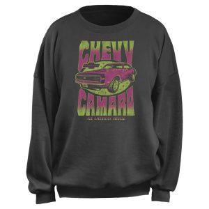 Junior_s General Motors Distressed Pink and Green Chevy Camaro Sweatshirt