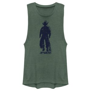 Junior_s Professional Bull Riders Distressed Cowboy Silhouette Festival Muscle Tee