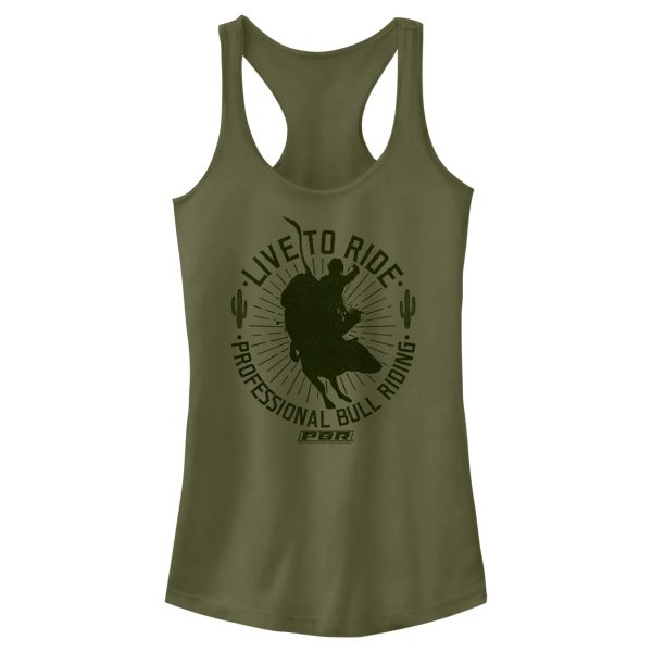 Junior_s Professional Bull Riders Live to Ride Silhouette Racerback Tank Top