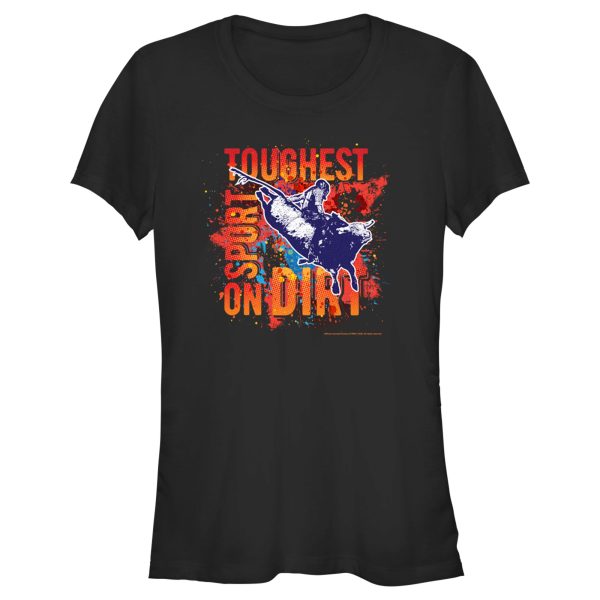 Junior_s Professional Bull Riders Toughest Sport on Dirt Paint Splatter T-Shirt