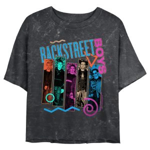 Junior’s Backstreet Boys Color Photo Stripes T-Shirt