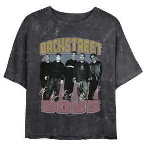 Junior’s Backstreet Boys Group Shot Signatures Distressed T-Shirt