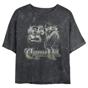 Junior’s Cypress Hill Distressed Band Pose Logo T-Shirt