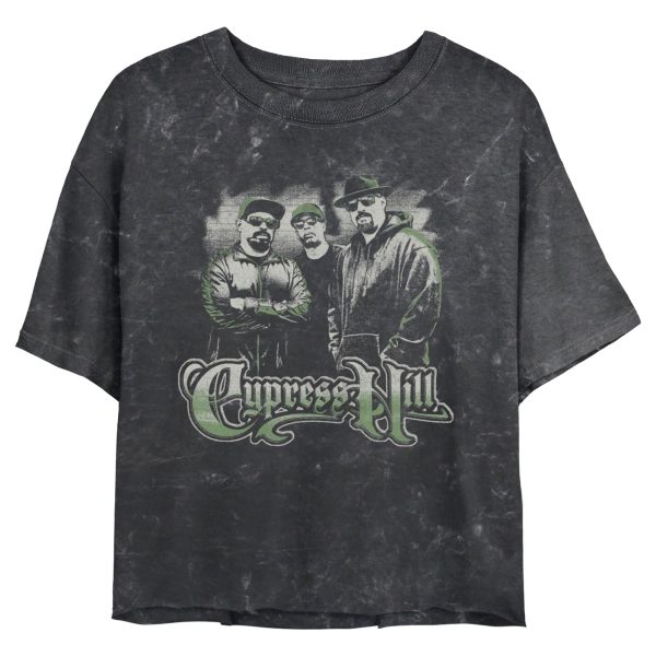 Junior’s Cypress Hill Distressed Band Pose Logo T-Shirt