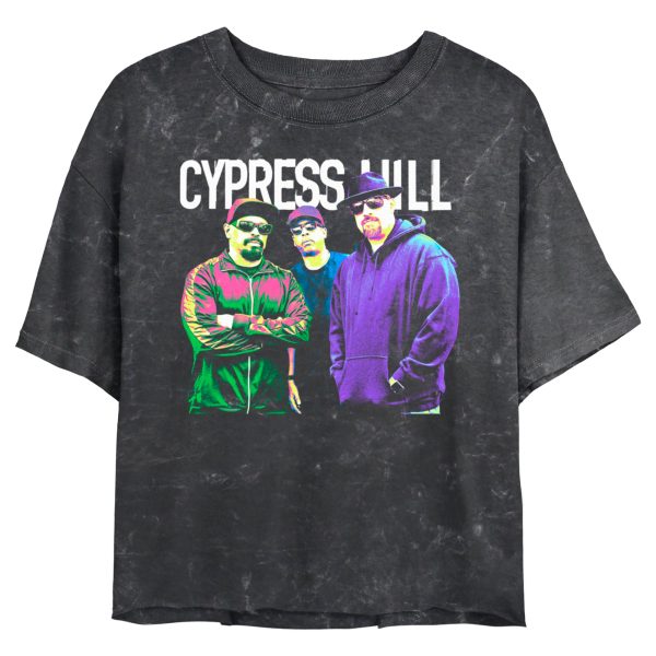 Junior’s Cypress Hill Neon Band Portrait Logo T-Shirt