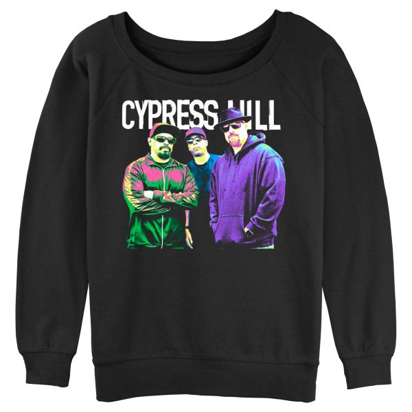 Junior’s Cypress Hill Neon Portrait Logo Sweatshirt