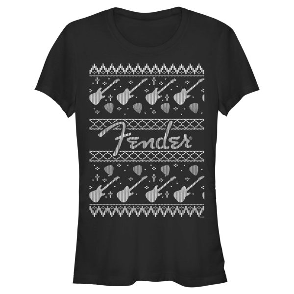 Junior’s Fender Christmas Black and White Logo T-Shirt