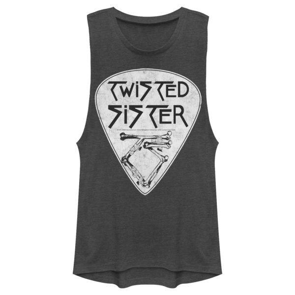 Junior’s Twisted Sister Guitar Pick Logo Festival Muscle Tee