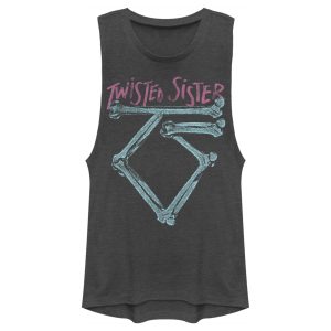 Junior’s Twisted Sister Neon Logo Festival Muscle Tee