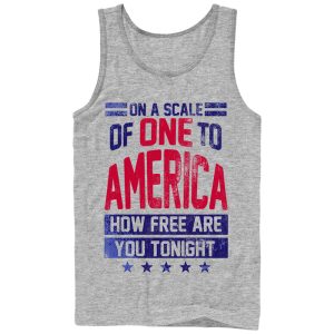 Men_s CHIN UP 4th of July America How Free are You Tonight Tank Top