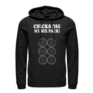 Men_s CHIN UP Chicks Dig My Six Pack Pull Over Hoodie