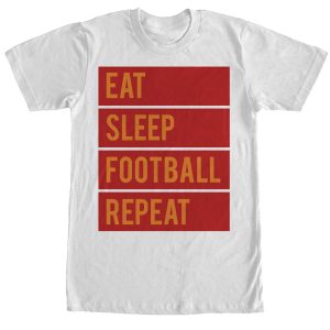 Men_s CHIN UP Eat Sleep Football Repeat T-Shirt