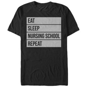 Men_s CHIN UP Eat Sleep Nursing School Repeat T-Shirt