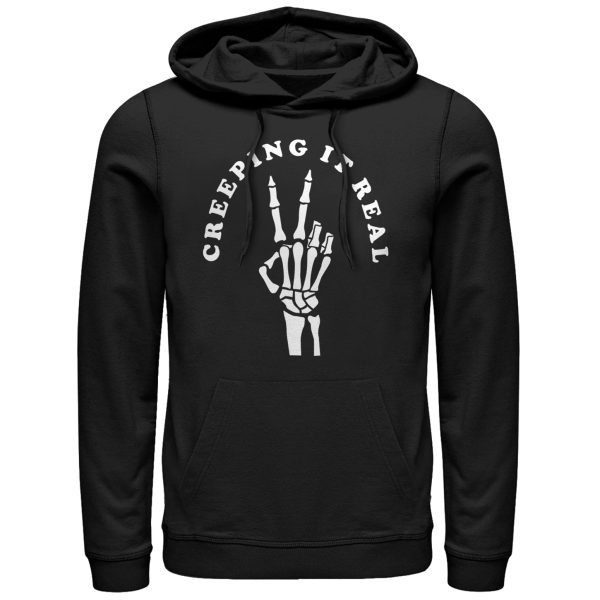 Men_s CHIN UP Halloween Creepin_ Real Skeleton Pull Over Hoodie