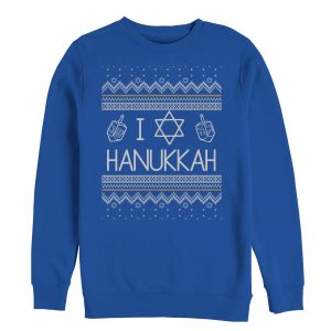 Men_s CHIN UP Hanukkah Ugly Sweater Sweatshirt