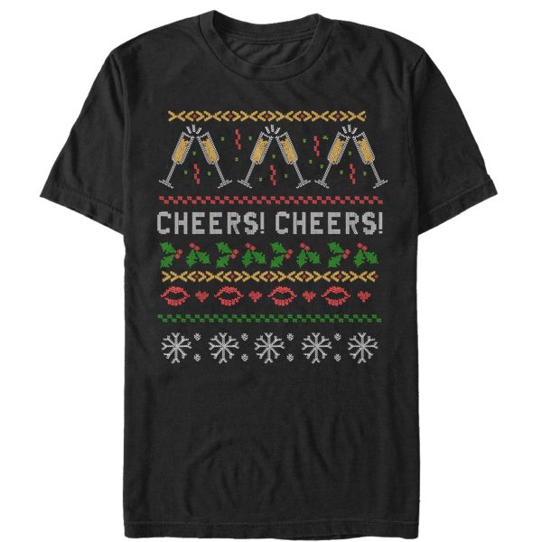 Men_s CHIN UP Ugly Christmas Cheers T-Shirt