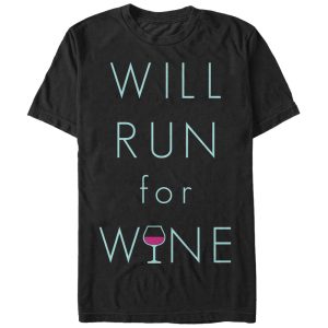 Men_s CHIN UP Will Run For Wine Glass T-Shirt