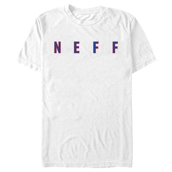 Men_s NEFF Simple Blue and Red Logo T-Shirt