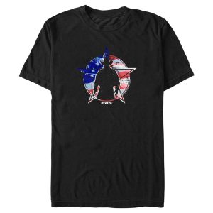 Men_s Professional Bull Riders American Flag Cowboy Silhouette T-Shirt