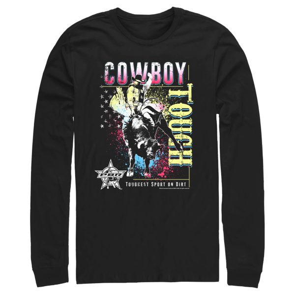 Men_s Professional Bull Riders Cowboy Tough Colorful Long Sleeve Shirt