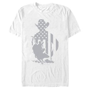 Men_s Professional Bull Riders Gray Patriotic Silhouette T-Shirt