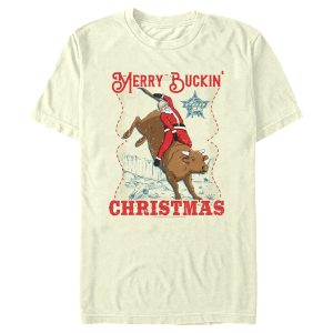 Men_s Professional Bull Riders Merry Buckin_ Christmas T-Shirt