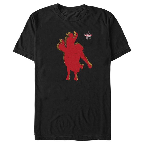 Men_s Professional Bull Riders Red Cowboy Silhouette T-Shirt