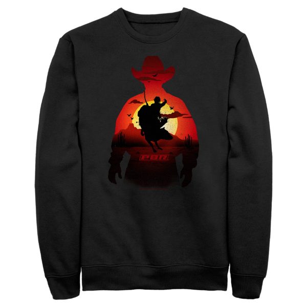 Men_s Professional Bull Riders Sunset Cowboy Silhouette Sweatshirt