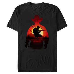 Men_s Professional Bull Riders Sunset Cowboy Silhouette T-Shirt