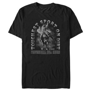 Men_s Professional Bull Riders Toughest Sport on Dirt Black and White T-Shirt